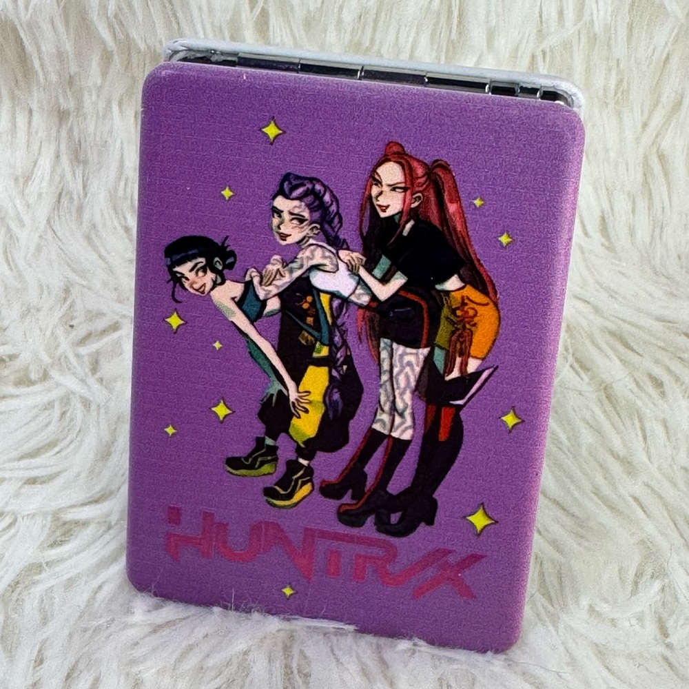KPop Demon Hunters Huntrix Rumi Zoey Mira Folding Double Mirror Purple Compact